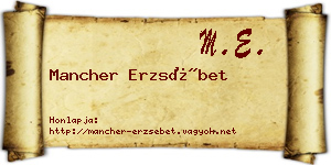 Mancher Erzsébet névjegykártya